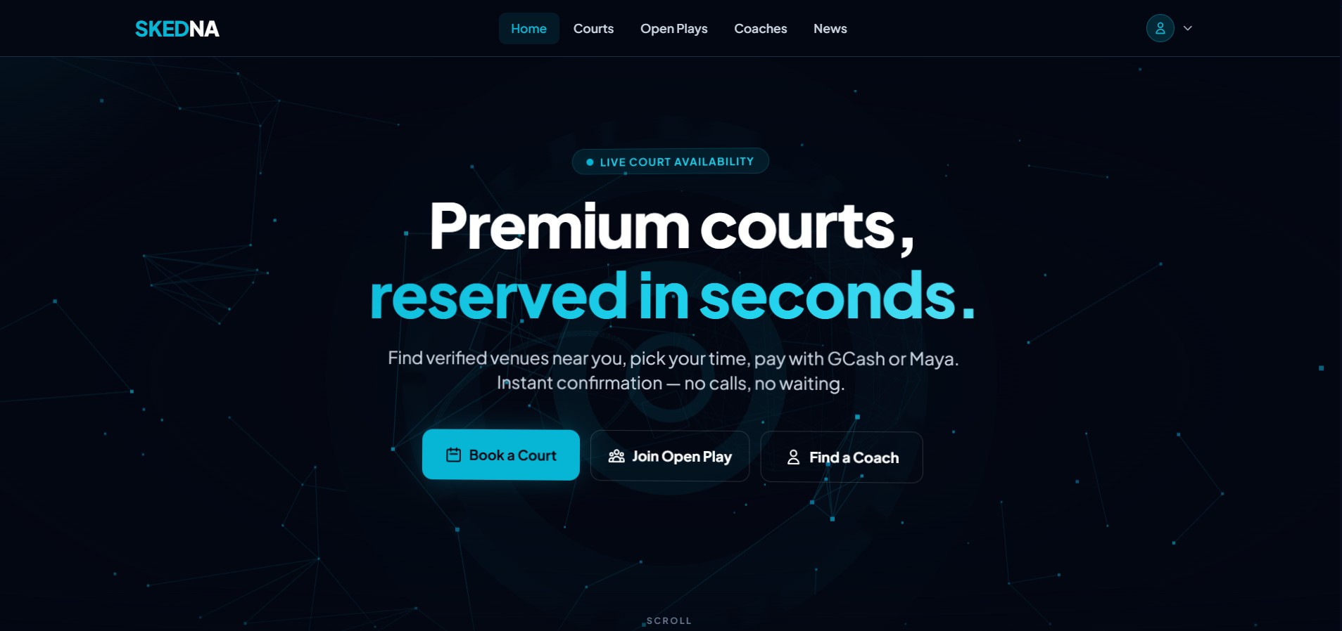 skedna.com — Premium courts, reserved in seconds